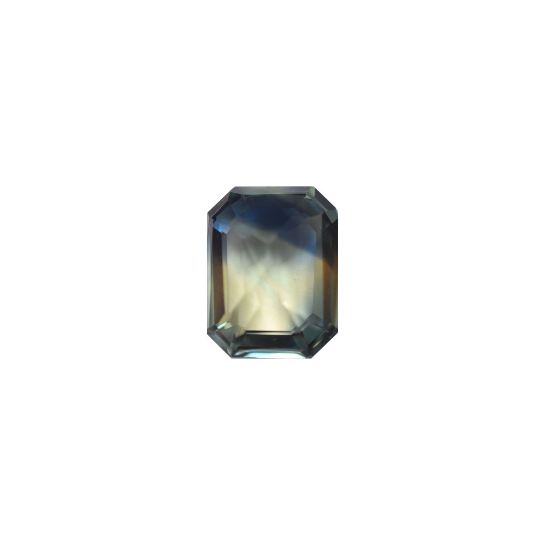 Bi-Color Sapphire 3.76ct Yellow-Green Octagon Natural