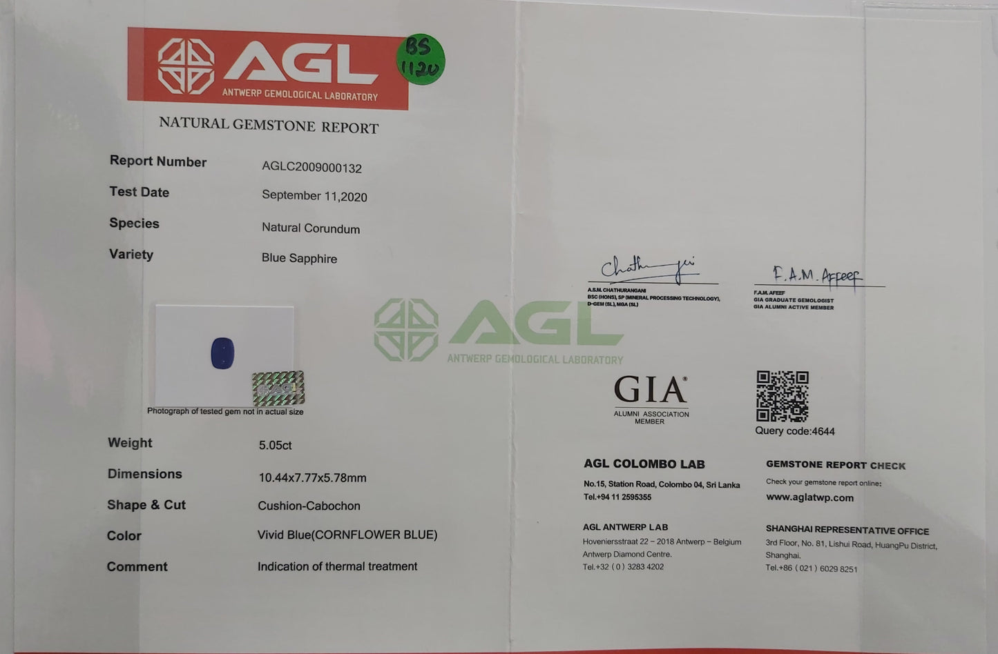 Blue Sapphire 5.05ct CF Cabochon Heated