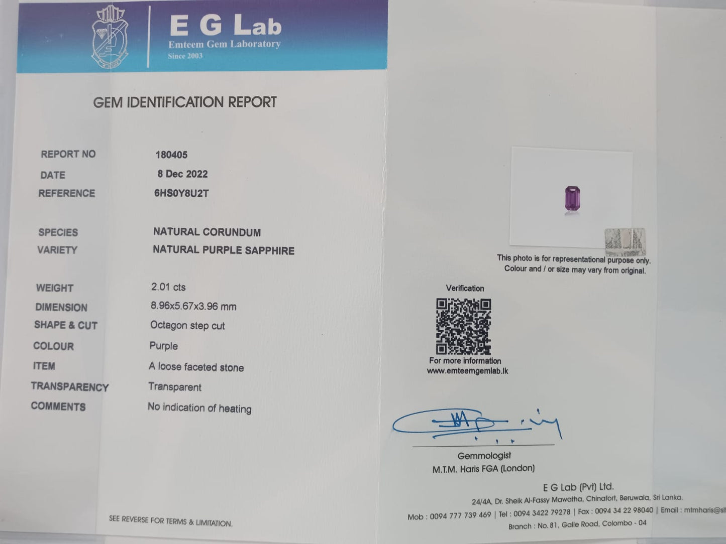 Pink Sapphire 2.01ct Pink Octagon Natural