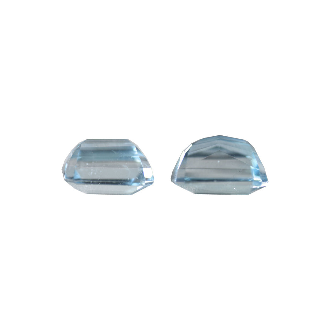 Aquamarine 7.98ct Pair - Light Blue Octagon