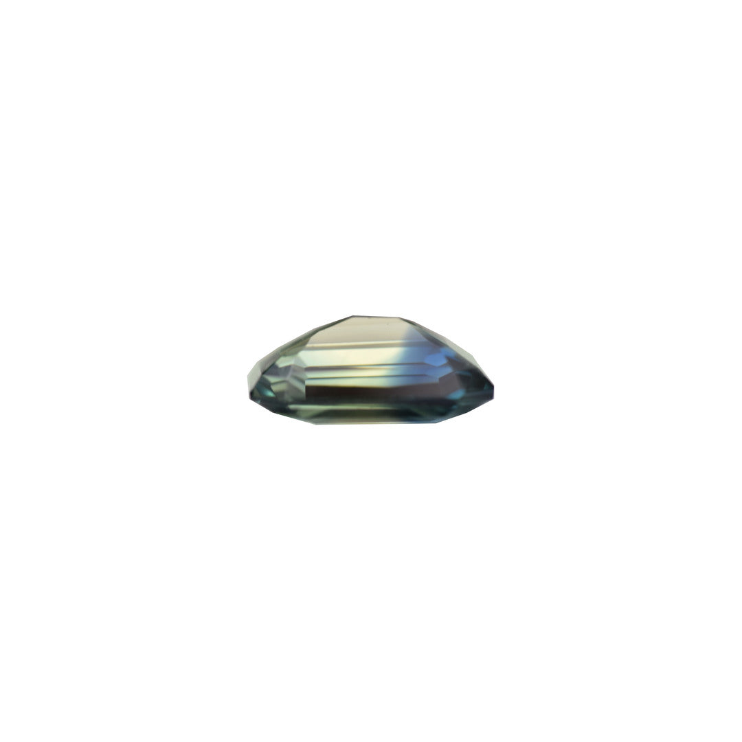 Bi-Color Sapphire 3.76ct Yellow-Green Octagon Natural